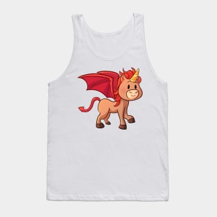 Cute Halloween Unicorn in Devil Costume Tank Top